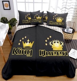 6 db Polipamut ágyneműhuzat King&Queen gold 200x140cm+90x70cm TiaHome