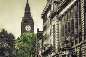 Poszter 45x30cm Kilátás a Big Benre a St James Parkból, Assaf Frank