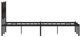 barna tölgy színű fejtámlás ágykeret matrac nélkül 120 x 200 cm