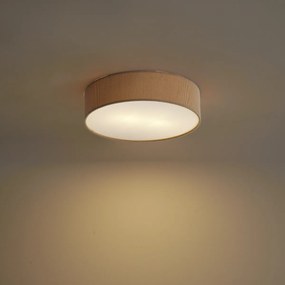 Modern mennyezeti lámpa taupe színben, bársonyernyővel, 38 cm, 2-lámpás - Luz