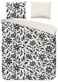 Fekete-bézs kétszemélyes-hosszabbított pamut ágyneműhuzat 200x220 cm Emilia – Good Morning