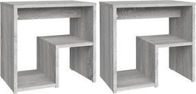 vidaXL 2 db szürke sonoma szerelt fa éjjeliszekrény 40 x 30 x 40 cm