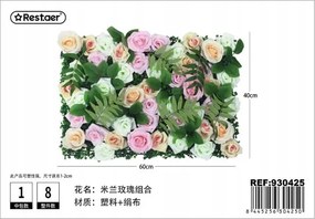 Mesterséges Virágok Rózsák Díszes Kompozícióban 40x60cm