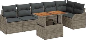 vidaXL Kerti Kanapé Szett párnával 7 pcs Szürke