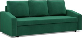 Zeus kanapéágy, bársony, hab töltet, döntött kartámasz, zöld