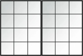 vidaXL 2 db fekete fém fali tükör 80x60 cm