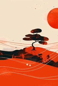 Poszter 68x101cm Piros sivatagi tåjképek