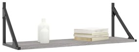 2 db szürke sonoma színű szerelt fa fali polc 80 x 25 x 25,5 cm