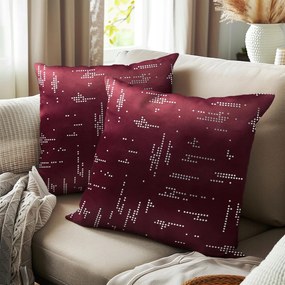 Mikroszálas piros csillagos párnahuzat szett 50x50 cm, 2 darab