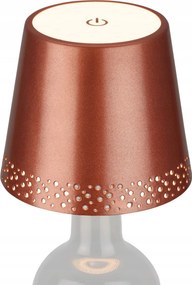 Briloner Brilo 7485013 újratölthető palackos asztali lámpa, réz, 11 cm, 2,6 W,