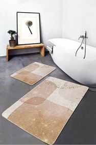 Bézs bársony fürdőszobai kilépő szett 2 db-os 60x100 cm – Mila Home