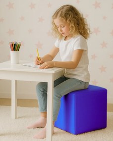 EMI kocka alakú kék műbőr babzsákfotel