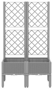 világosszürke PP rácsos kerti ültetőláda 80 x 40 x 142 cm