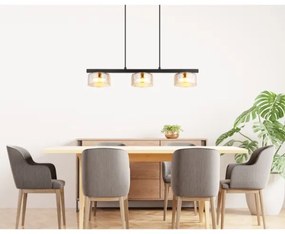 Globo 16055-3HG - LED Csillár zsinóron HIGGINS 3xGX53/6W/230V füstös/barna