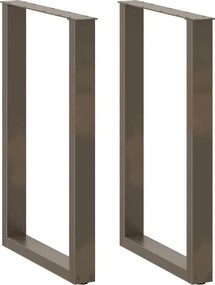 vidaXL 2 db U alakú bárasztalláb natúr acélból 60x(90-91) cm