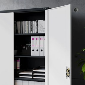 Fém iratszekrény JAN II, 1150 x 185 x 400 mm, antracit-fehér