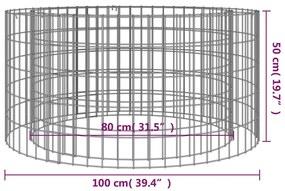 horganyzott vas gabion tűzrakó Ø 100 cm