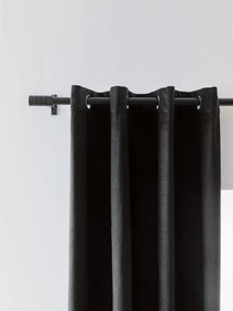 Fekete sötétítőfüggöny VELVET 140x250 cm Felfüggesztés: Fém gyűrűk