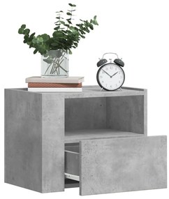2 db betonszürke falra szerelhető éjjeliszekrény 45x30x35 cm