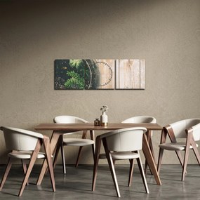 A pozsgás növények képe üvegben (órával) (90x30 cm)