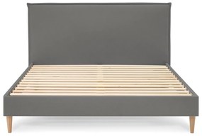 Antracitszürke kárpitozott franciaágy ágyráccsal 180x200 cm Sary – Bobochic Paris
