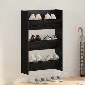 Cipőszekrény polcokkal Fekete tölgy 60 x 18 x 90 cm Faanyag