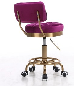 HR636 Fukszia modern velúr szék arany lábbal