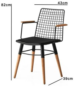 Trend Black and Walnut étkezőszék szett, 2 db