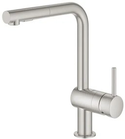 Mosogató csaptelep GROHE Minta kihúzható zuhannyal supersteel 30274DC0