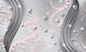 Fotótapéta Virágok fémmel és csillogással elegáns vinil 208x146 +ragasztó