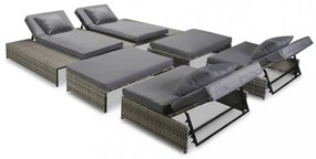 15 részes szürke kültéri polyrattan pihenőszett
