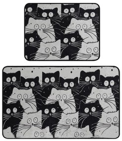 Fürdőszobaszőnyeg Szett (2 db) Fehér Cats