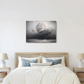 Absztrakt gömbök képe (üvegen) (70x50 cm)