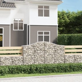 7 db íves horganyzott vas gabion kosár 200x50x120/140 cm