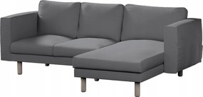 Norsborg 3 személyes kanapé huzat Ikea sezlonnal, sötétszürke