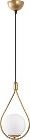 Mudoni MR-937-1 arany fém és üveg függőlámpa, Ø15 cm