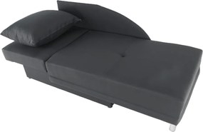 Kinyitható kanapé, szürke-fekete szövet, balos, LAUREL