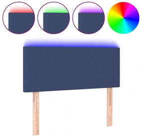 kék szövet LED-es fejtámla 100x5x78/88 cm
