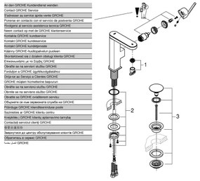 GROHE 23958003 - PLUS csaptelep, M méret, fényes króm