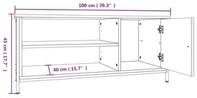 füstös tölgy színű szerelt fa TV-szekrény 100 x 40 x 45 cm