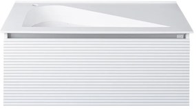 TMP TROYA100 fali fürdőszobabútor - Akrivit öntött műmárvány mosdóval - 100 x 48,5 cm