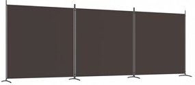 3 paneles barna szövet paraván 525x180 cm