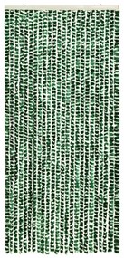 zöld és fehér zsenília rovarfüggöny 100 x 220 cm