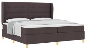Boxspring Ágy Matraccal - Sötétbarna, 200x200 cm, Szövet