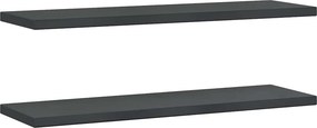 vidaXL 2 db fekete rozsdamentes acél fali polc 100 x 30 x 3 cm