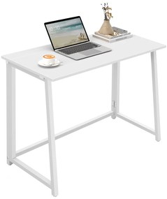 Dolgozószobai szett – összecsukható íróasztal ZARIMO 80×40 cm fehér + irodai szék AVOLA VELVET világosbarna