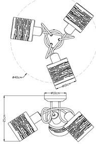 Globo 15342-3D - Csillár TUNNO 3xE14/15W/230V