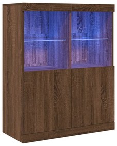 barna tölgy színű szerelt fa tálalószekrény 81x37x100 cm