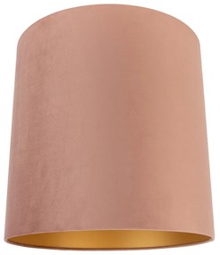 Rózsaszín bársony lámpaernyő arany belsővel 40/40/40