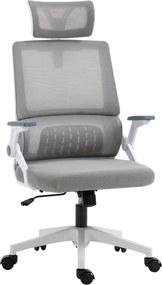 Vinsetto Ergonomikus Irodai Szék, Állítható Fejtámlás Íróasztali Szék, Állítható Karfás Számítógépes Forgószék Hintázó Funkcióval és Derék Támasszal,